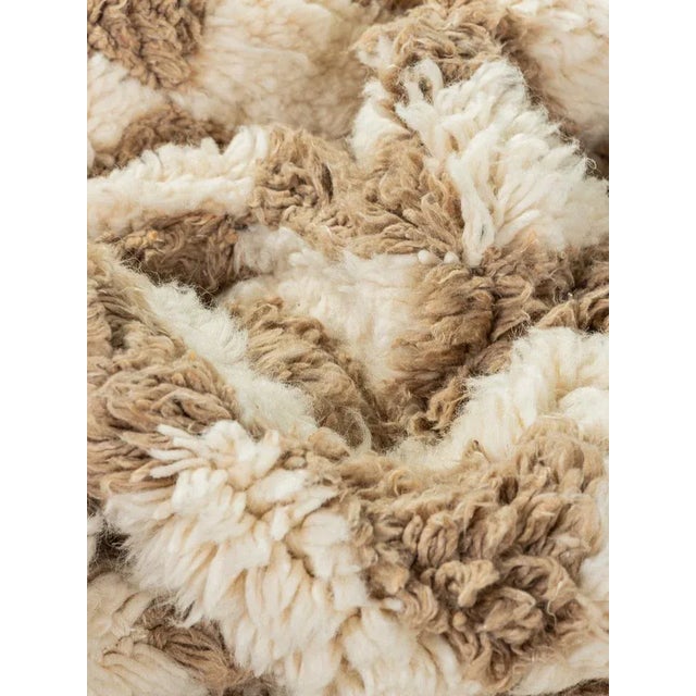 Brown Coffee Check Berber Rug For Sale - Image 8 of 10