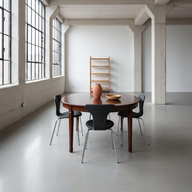 Mid-20th Century Hepplewhite Mahogany Dining Table with Extension, Denmark For Sale - Image 15 of 17