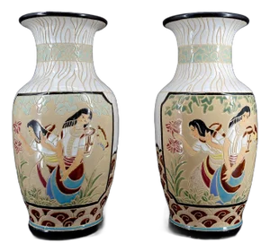 Art Deco Glazed Stoneware Baluster Vases, Bien Hoa, Indochina, 1930s, Set of 2