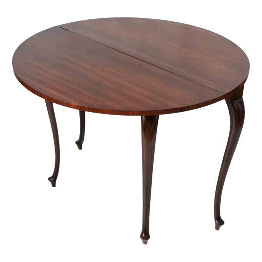Vintage George III Style Walnut Demi-Lune Folding Game Table, England, 1950s For Sale
