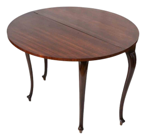 Vintage George III Style Walnut Demi-Lune Folding Game Table, England, 1950s