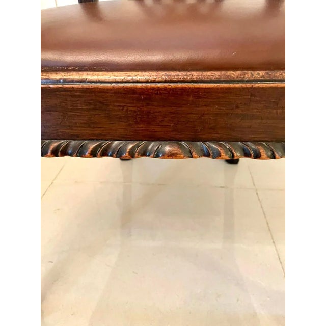 Antique Victorian Carved Mahogany Desk Chair For Sale - Image 3 of 16