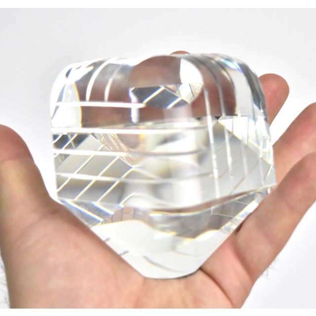 Vintage Denali Geometric Crystal Glass Paperweight For Sale - Image 12 of 12