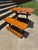 1970s Vintage Boho Folding Bamboo Picnic Table & Benches For Sale - Image 5 of 8