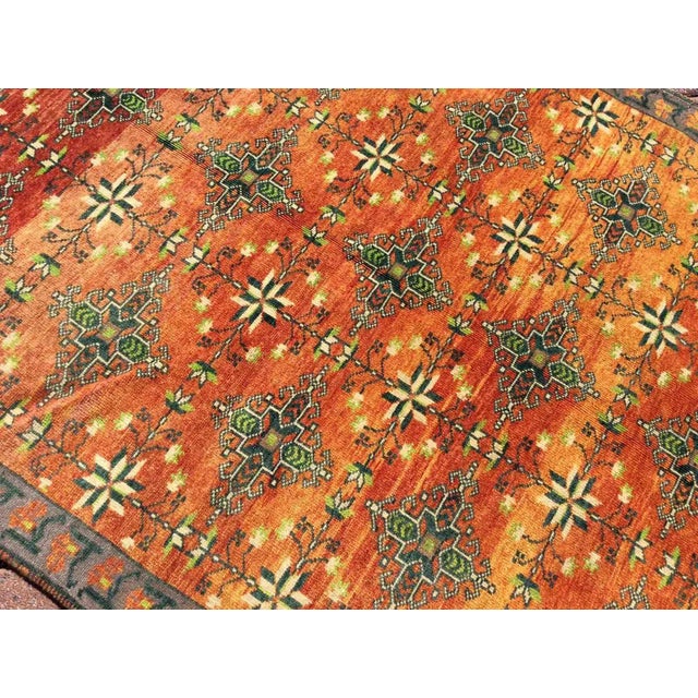 Textile Vintage Burnt Orange Hand Knotted Area Rug - 53" X 120" For Sale - Image 7 of 9