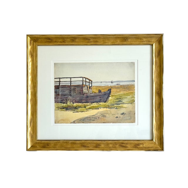 French Original Seascape Watercolor Louis Jullien Rousset (1859-1921) For Sale - Image 3 of 7