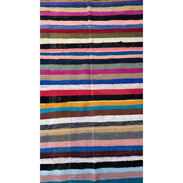 Kilim Flatwoven Moroccan Rug - 4'9" X 10'11" Ft For Sale - Image 10 of 11