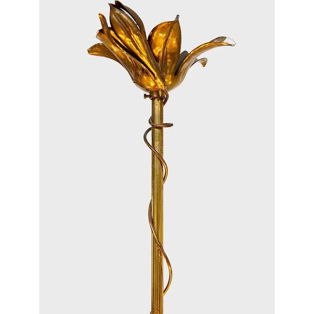 Mid-Century Modern Italian Brass and Metal Pendant Lamp by Angelo Lelii, 1950s For Sale - Image 4 of 9