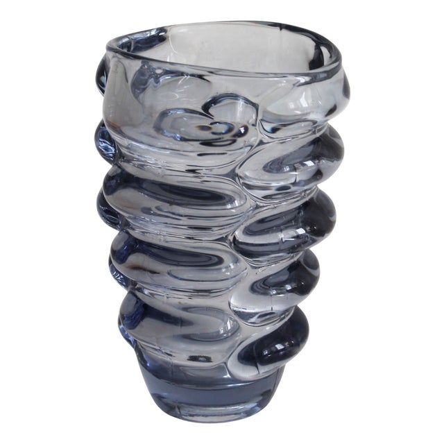 Vintage Bohemian Glass Vase by Vladislav Urban for Hermanova Hut Glasswork, 1962 For Sale