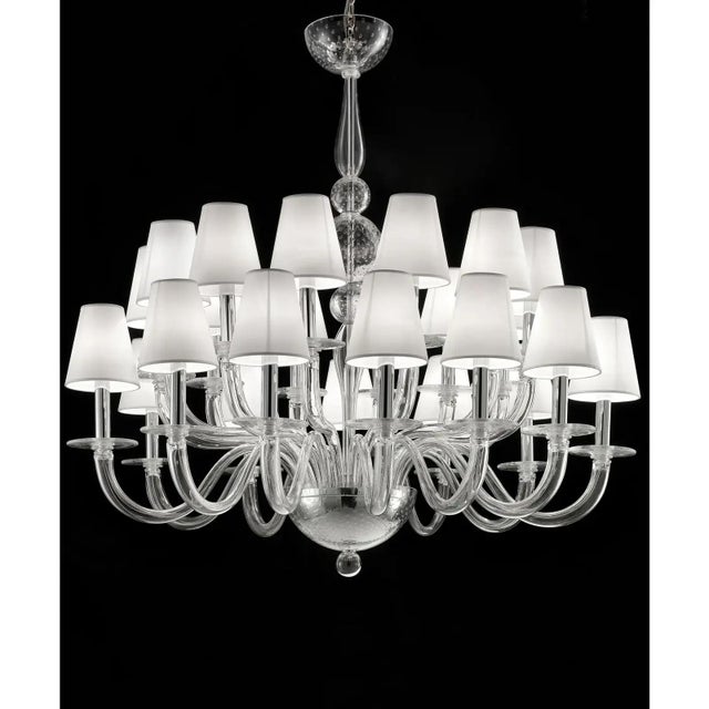 Contemporary Transparent Murano Glass Chandelier by Simoeng for Simoeng For Sale - Image 3 of 8