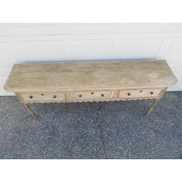 Late 18th Century Antique English Weathered and Bleached Oak Dresser Base For Sale - Image 5 of 18