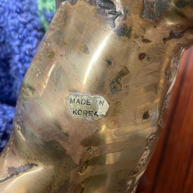 Pair of Tall Vintage Brass Giraffe Figurine Sculptures Overt 2 Feet For Sale - Image 11 of 11