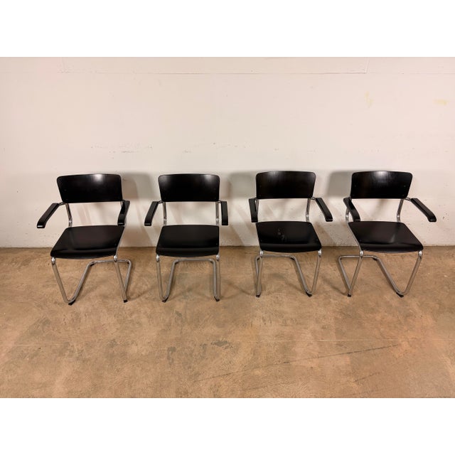 S43F Cantilever Chairs by Mart Stam for Thonet, 1970s, Set of 4, in Good conditions. Designed 1920 to 1949 This piece has...