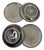 Vietnamese Dual-Glaze Stoneware Ceramic Dinner Plates With Spiral Motif - Set of 4 For Sale