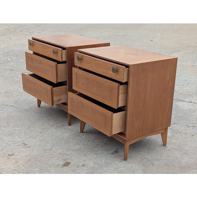 Wood Vintage Walnut Nightstand by Red Lion Circa 1960s - A Pair For Sale - Image 7 of 16