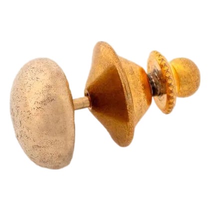 10k Yellow Gold Button Lapel Pin For Sale
