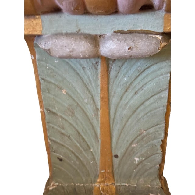 Neoclassical Matching Pair of Italian Painted Brackets With Faux Marble Tops. For Sale - Image 3 of 10