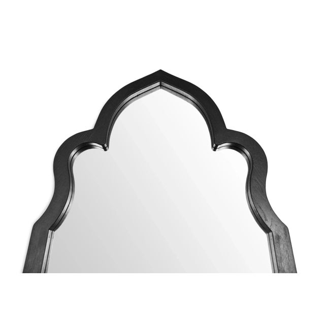 Indian Black Moorish Wood Full Length Mirror For Sale - Image 3 of 6