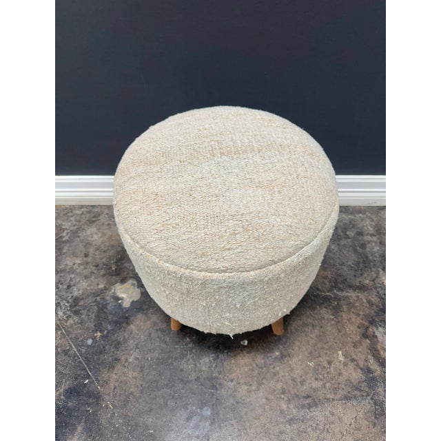 Introduce timeless charm and eco-conscious living into your space with this 1960s Beige & Teal Vintage Handwoven Hemp...