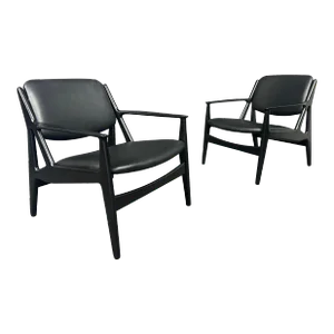 Pair of Vintage Mid Century Danish Modern "Ella" Lounge Chairs by Arne Vodder