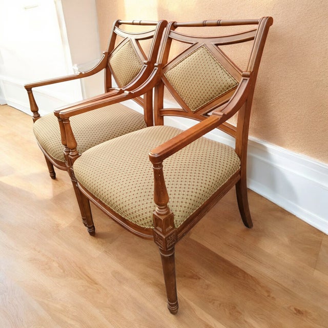 2010s Pair of Georgian-Style Armchairs, Reminiscent of Late 18th Century England by Fairfield For Sale - Image 5 of 8