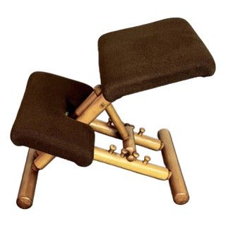 Peter Opsvik 1980s Kneeling Teak Balans FoldingChair for Stokke Norway For Sale