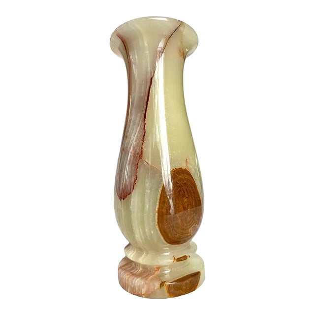 Vintage Genuine Onyx Natural Stone Vase For Sale
