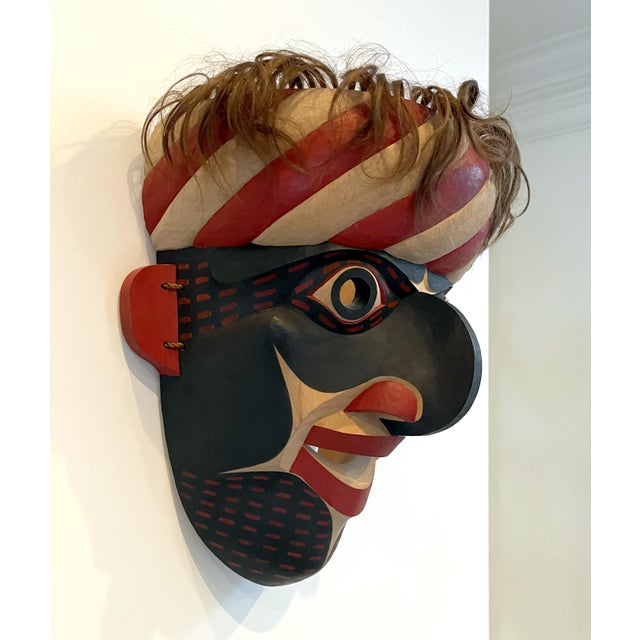 American Carved Tribal Mask from Pacific Northwest Coast by David Frankel For Sale - Image 3 of 9