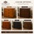 Tan Luxury Tan Leather 3 Drawer Console, Handmade Leather Chest of Drawers, Vintage Trunk Style Nightstand, Brass Studded Storage Cabinet For Sale - Image 8 of 12
