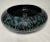Mid-Century Modern Vintage Contemporary Modern Turquoise & Black Splatterware Ceramic Low Decorative Bowl For Sale - Image 3 of 9
