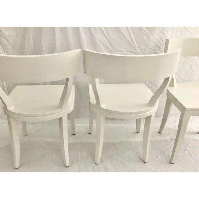 Mid-Century Modern Custom Set 4 Redford House "Thomas" Lacquered Wood Klismos Dining Side Chairs For Sale - Image 3 of 8