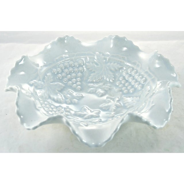 Mid 20th Century Ice Blue & White Grape Motif Bowl For Sale - Image 5 of 5