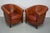 Brown Vintage Dutch Cognac Leather Club Chairs, Set of 2 For Sale - Image 8 of 18