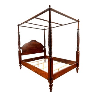Ethan Allen British Classics Montego 4 Poster Canopy Queen Bed Frame For Sale