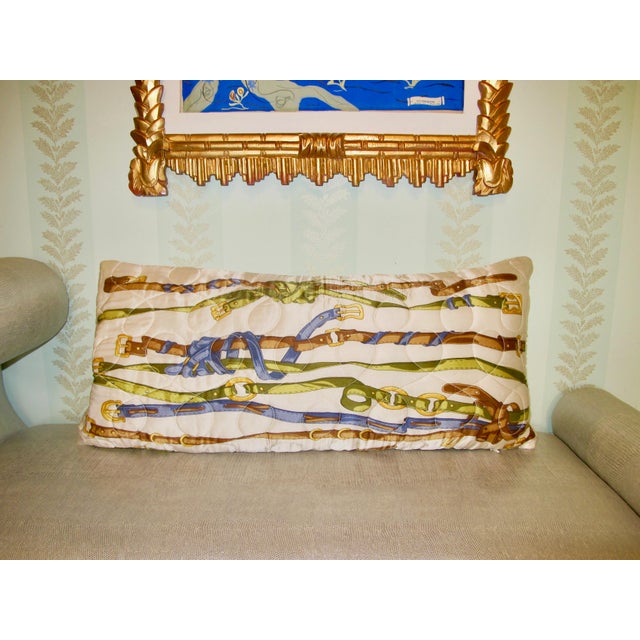 Vintage Quilted HermesStyle Silk Scarf Pillow Envelope Chairish