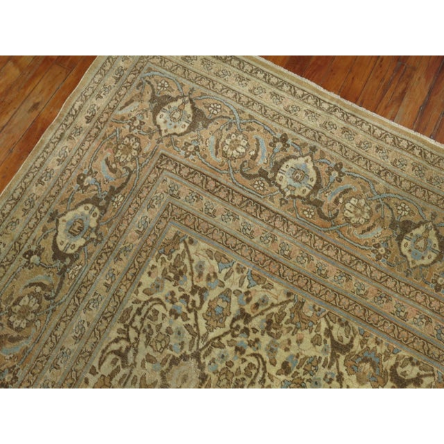 Ivory Antique Persian Tabriz Hadji Jali-Li Rug - 9'2" x 12'4" For Sale - Image 10 of 10