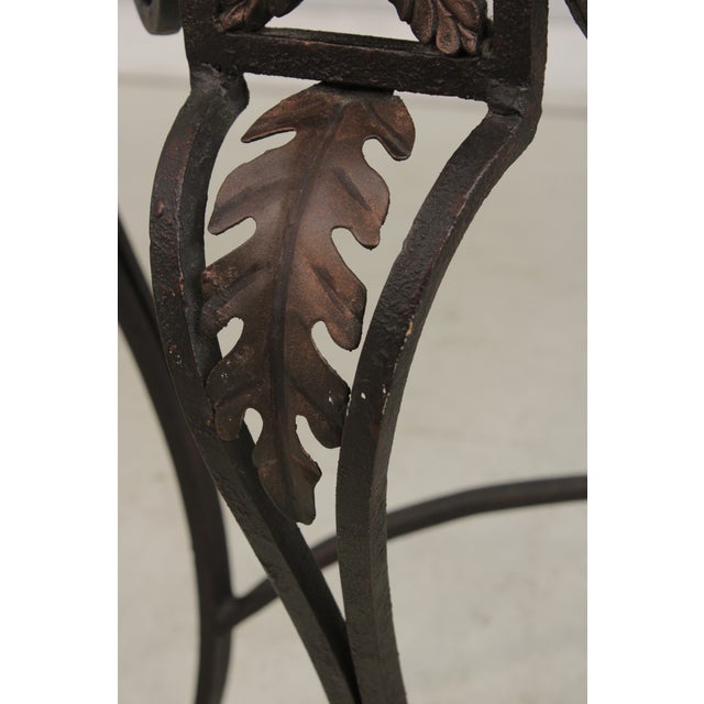 Wrought Iron Base Marble Top Console Table For Sale - Image 15 of 16