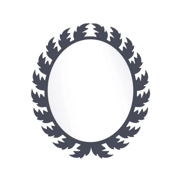 Contemporary Fleur Home Audubon Oval Mirror in Hale Navy, 22x27 For Sale - Image 3 of 3