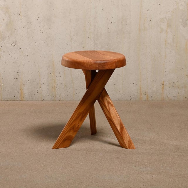Early 21st Century Stool S31 Model in Elmwood by Pierre Chapo, France For Sale - Image 5 of 18