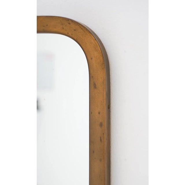 Wood Large Swedish Modern Mirror in Brass attributed Nordiska Kompaniet, 1930s For Sale - Image 7 of 9