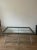 Substantial Antique Style Silver and Black Wood Picture Frame Topped Coffee Table With Modernist Brushed Nickel and Brass...