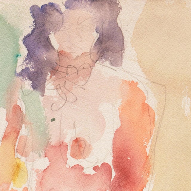 1950s 'Seated Nude' by Victor Di Gesu, Carmel Artist, Paris, Louvre, Academie Chaumiere, San Francisco Art Association, Los Angeles County Museum of Art For Sale - Image 5 of 8