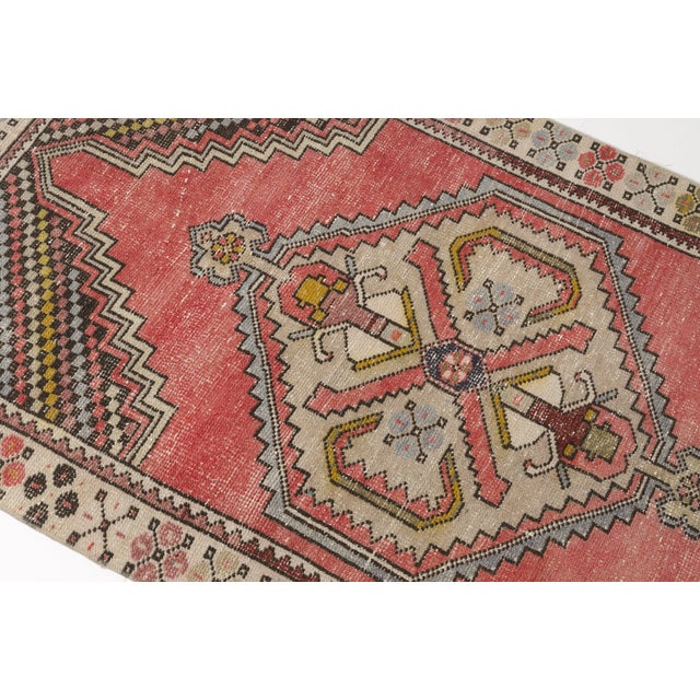 Textile Vintage Handknotted Floral Oushak Rug For Sale - Image 7 of 8
