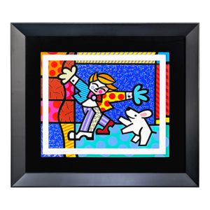 Romero Britto, Brendan and the Wishing Dog (Custom Framed Hand Signed Screen Print), 1996