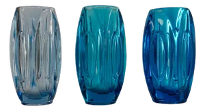 Mid-Century Glass Vases by Rudolf Schrötter for Sklo Union, 1950s. Set of 3