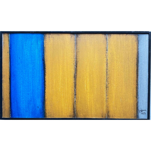 Rolf Hans, Ochre-Blue Design, 1967, Color Field, Hardedge, Frankfurt, Basel For Sale - Image 4 of 4