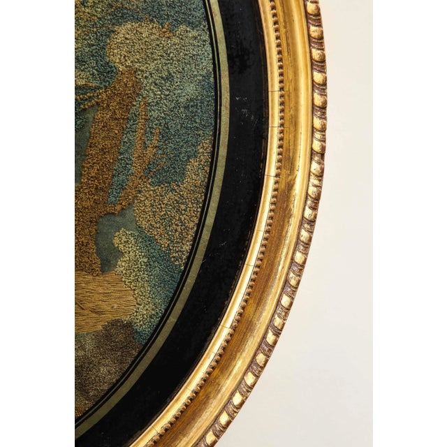 Regency Stumpwork Oval Picture For Sale - Image 9 of 13