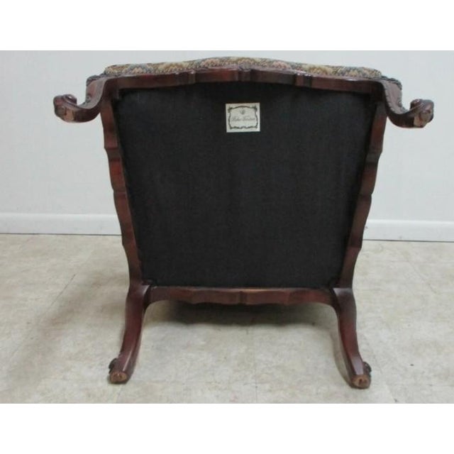 1980s Baker Furniture French Carved Leg Living Room Lounge Arm Club Chair B For Sale In Philadelphia - Image 6 of 12
