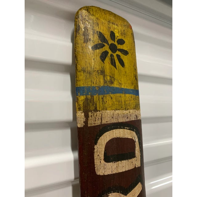 Pair of Vintage Wooden Rowing Oars From a Summer Camp in Indiana For Sale - Image 11 of 11
