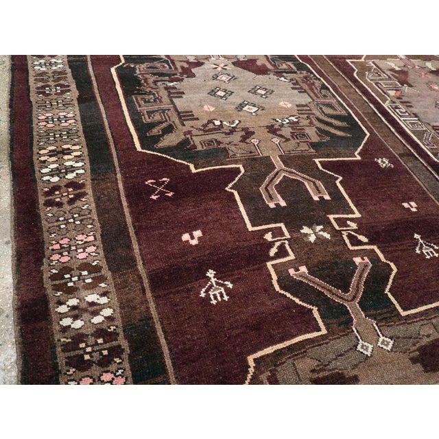 Tribal Galerie Shabab Collection Mid-20th Century Handmade Turkish Anatolian Tribal Room Size Carpet For Sale - Image 3 of 8